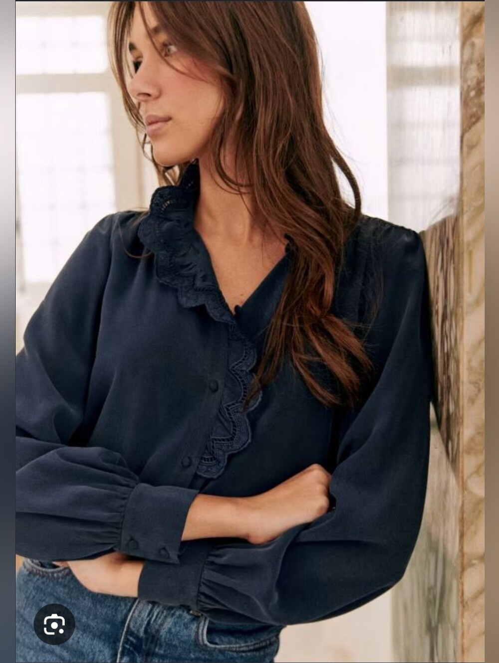 Sèzane Chlo Shirt 100% Silk Size 36